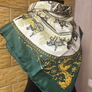 Hermes La Promenade de Longchamps silk scarf