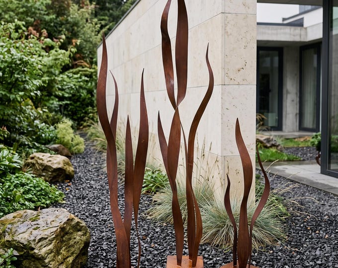 Featured listing image: Contemporary Steel Sculpture up to 180 cm (71 in), Hand-Bent Outdoor Art for Terrace & Garden