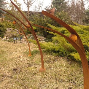 Rusty garden sculpture