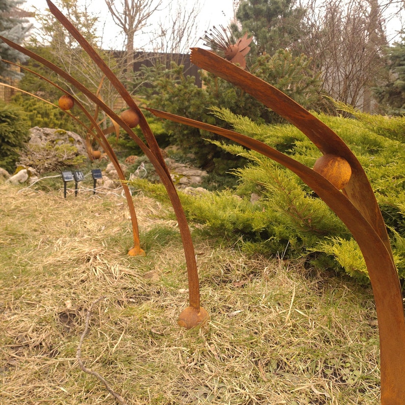 Rusty garden sculpture
