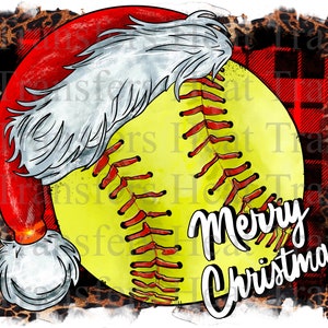 DTF Transfer Ready To Press Softball Santa Merry Christmas