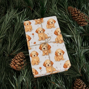Hond van Goldendoodle van de Cartoon Inpakpapier | Goldendoodle, doodle, hond, tekenfilm, verjaardag, cadeau, inpakpapier, vakantie, feest