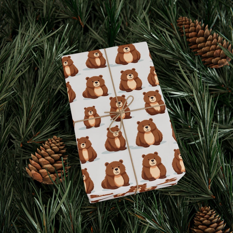 Bear Wrapping Paper
 Cute Brown Bear Wrapping Paper Brown Bear Grizzly Bear Birthday