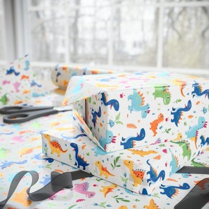 Dinos Wrapping Paper | Dinosaurs, Dino, Birthday, Gift, Wrapping Paper, Holidays, Celebration