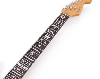 fretlook Insane - Inlay stickers for acoustic and electric guitar fingerboards - Made in Germany (Angel White)