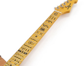 fretlook Insane - Inlay stickers for acoustic and electric guitar fingerboards - Made in Germany (Aged Black)