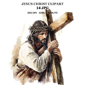 Imágenes prediseñadas de Jesucristo: hermosas ilustraciones de Jesús para Pascua, tarjetas, invitaciones, decoración cristiana, proyectos, manualidades de papel, diarios basura