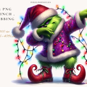 Dabbing Holiday Grumpy Character PNG Clipart: Digital Art for Crafts 1#
