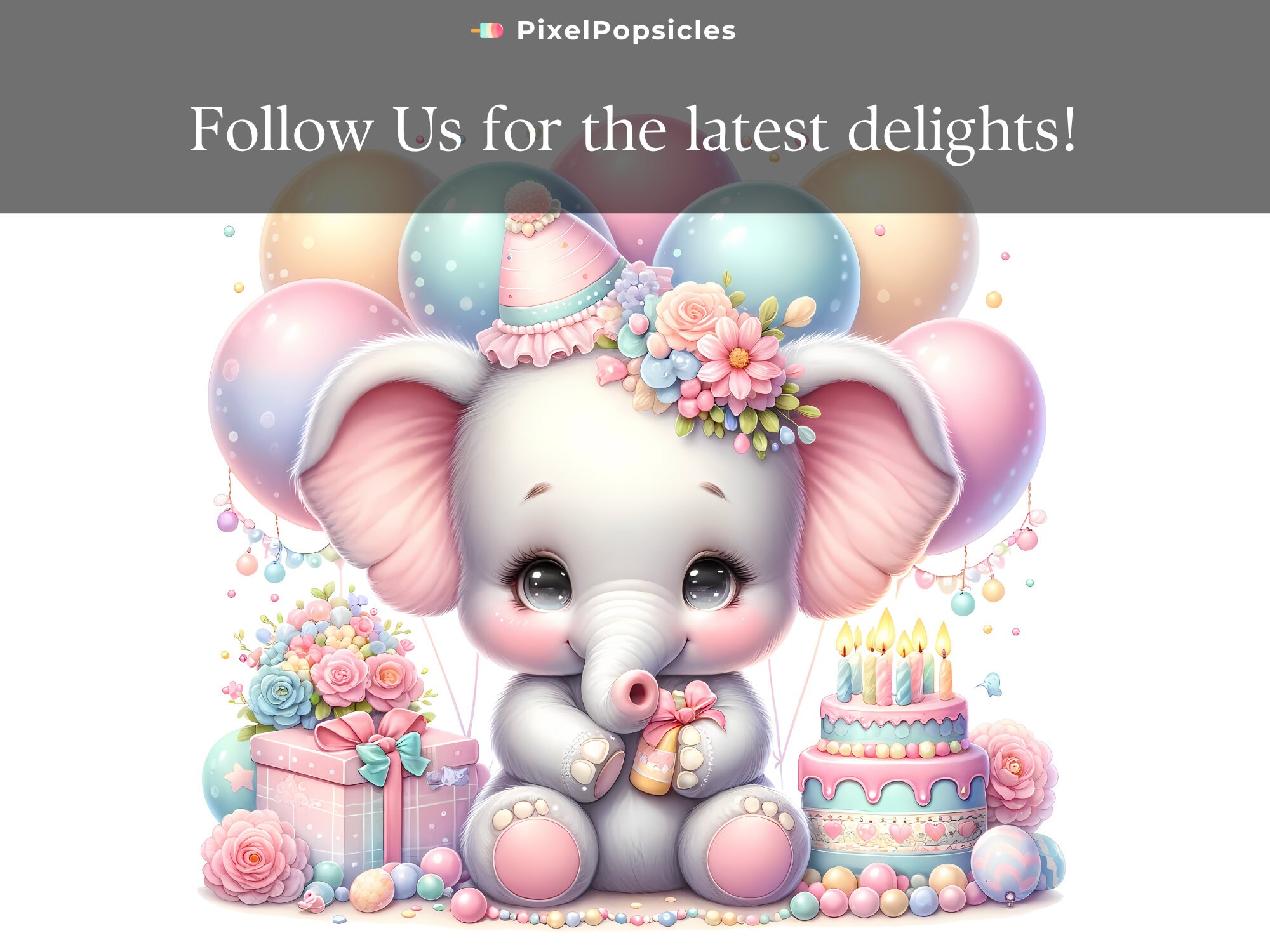 Happy Birthday Animal Clipart, 10 PNG Watercolor, Junk Journal, Card ...