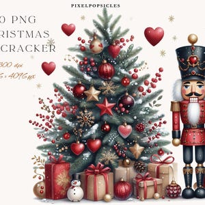 Christmas Nutcracker Digital Clipart, Holiday Scrapbooking & Craft Supplies, Instant Download