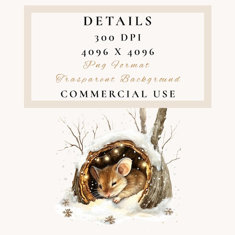 Watercolor Sleeping Mouse Clipart Set: Mouse Hole Art (digital Download ...