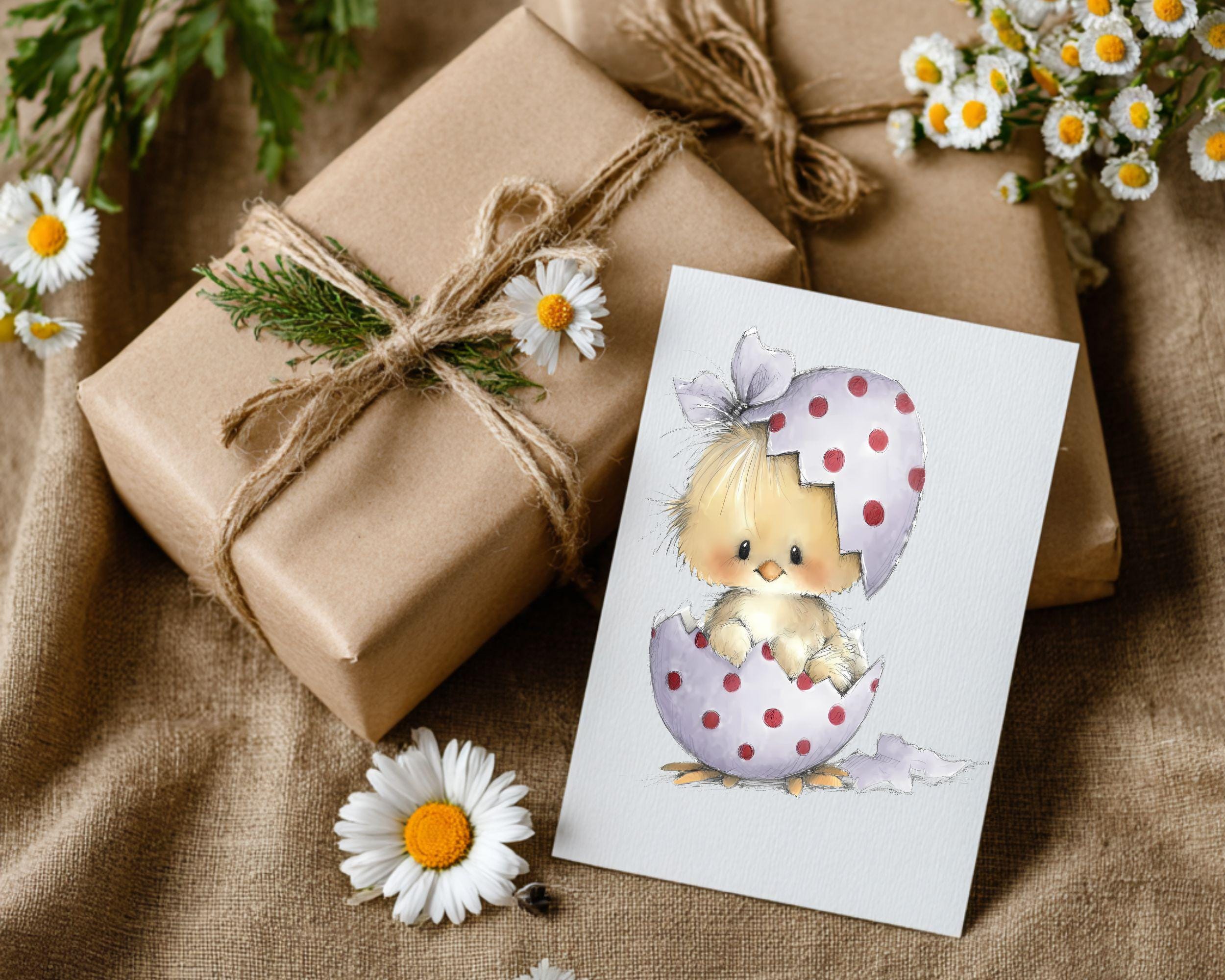 Easter Chick Clipart Bundle: Watercolor Spring Pngs (digital Download ...