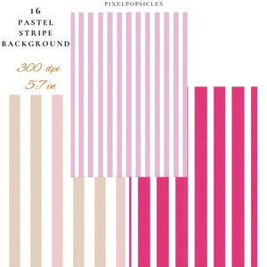Seamless Striped Digital Paper, Pastel Stripe Backgrounds, Vertical Stripe Patterns, Pink Blue Beige Stripes Printable Scrapbook