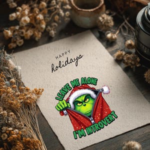 Grumpy Christmas PNG, Introvert Quote Clipart, Funny Holiday Sublimation, 16 PNG Files, Digital Download, Anti Social Art image 13