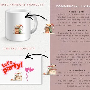 May include: A white ceramic mug featuring a dachshund wearing a red hat and green sweater, and a rectangular card with the text Let's party! in pink and red, accompanied by two pink heart-shaped balloons and a dachshund illustration.