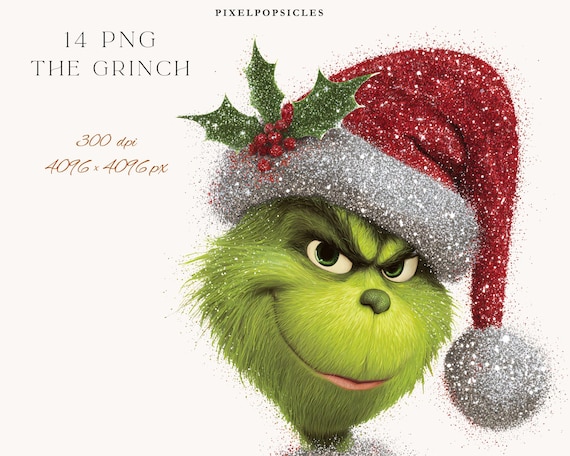 Christmas Funny Grouch Clipart: Green Monster PNG Download 1#