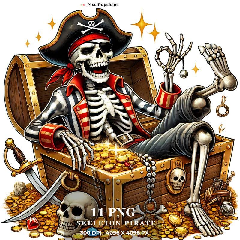 Skeleton Pirate Svg - Etsy