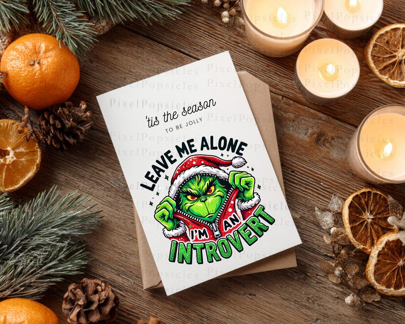 Grumpy Christmas PNG, Introvert Quote Clipart, Funny Holiday Sublimation, 16 PNG Files, Digital Download, Anti Social Art image 10
