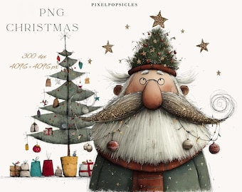 Vintage Christmas Animal Prints: Winter Nursery Art (PNG, JPG Digital Download) 1#