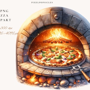 Pizza Clipart, High-Quality PNGs, Food Illustration, Watercolor Pizza, Pizza Slice, Pizza Party, Pizza Birthday Clipart, Pizzeria Food Art