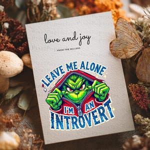 Grumpy Christmas PNG, Introvert Quote Clipart, Funny Holiday Sublimation, 16 PNG Files, Digital Download, Anti Social Art image 12