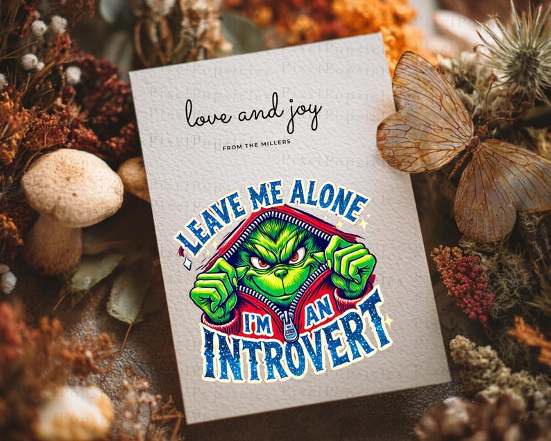 Grumpy Christmas PNG, Introvert Quote Clipart, Funny Holiday Sublimation, 16 PNG Files, Digital Download, Anti Social Art image 12
