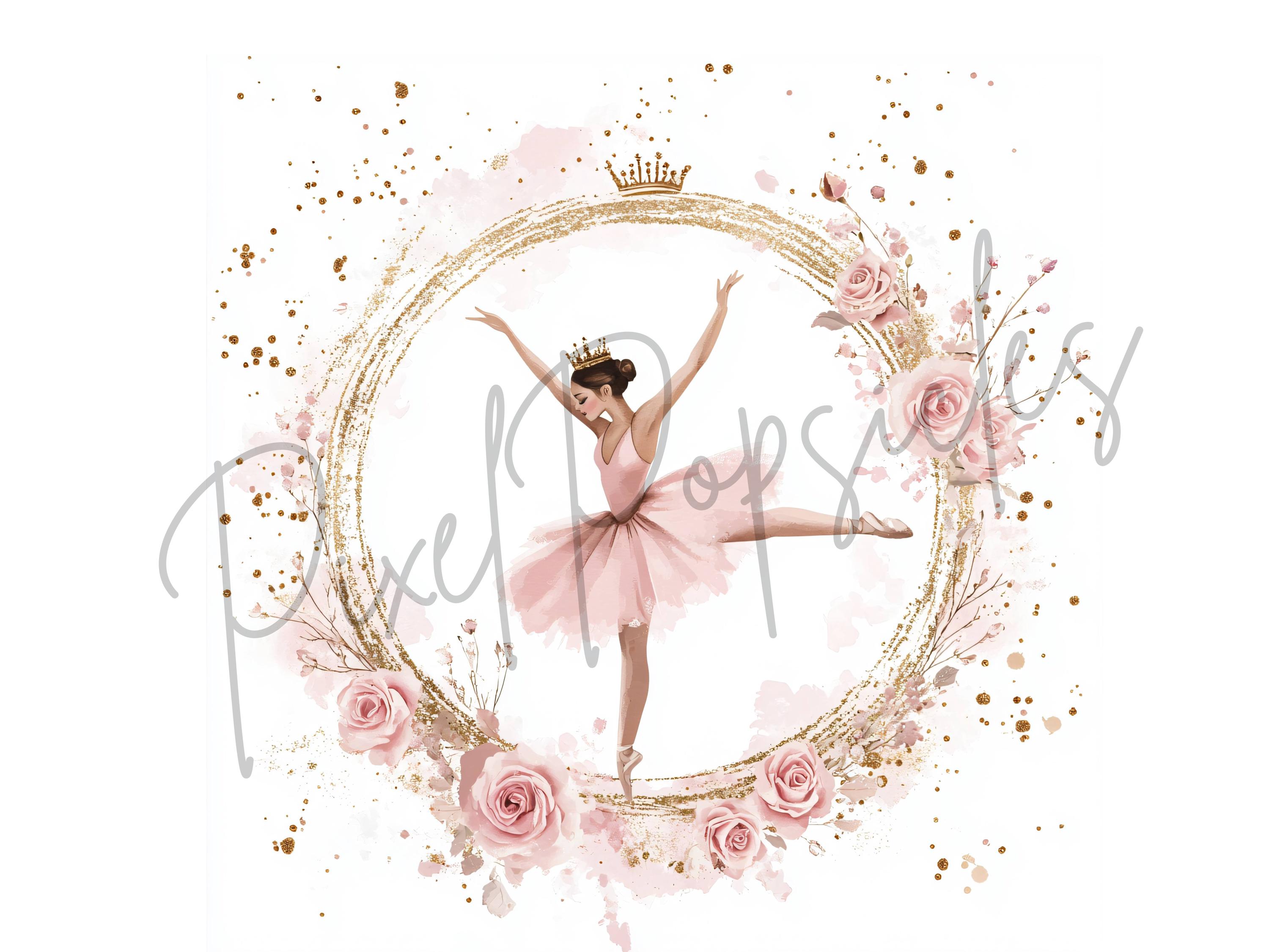 Pink Ballerina Clipart Bundle: Ballet Digital Art for Nursery (digital ...