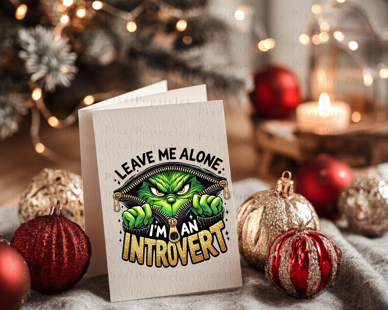 Grumpy Christmas PNG, Introvert Quote Clipart, Funny Holiday Sublimation, 16 PNG Files, Digital Download, Anti Social Art image 16