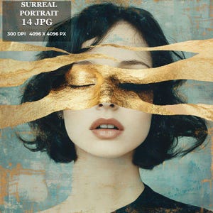 Surreal Portrait Art Print: Abstract Floral Fashion (Digital Download)