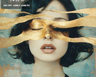 Surreal Portrait Art Print: Abstract Floral Fashion (Digital Download)