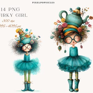 Quirky girl Clipart, Dolls Graphics PNG,Transparent Background, Funny Girls Picture Png,