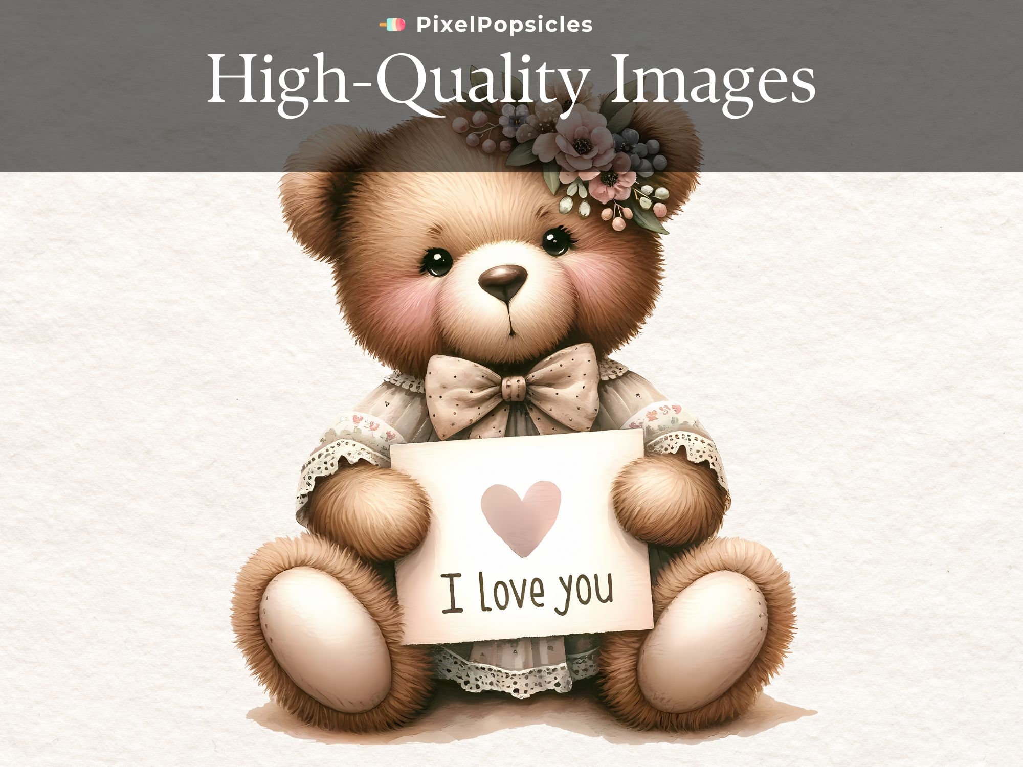 I Love You Teddy Bear Clipart 10 High Quality Png Nursery Art ...