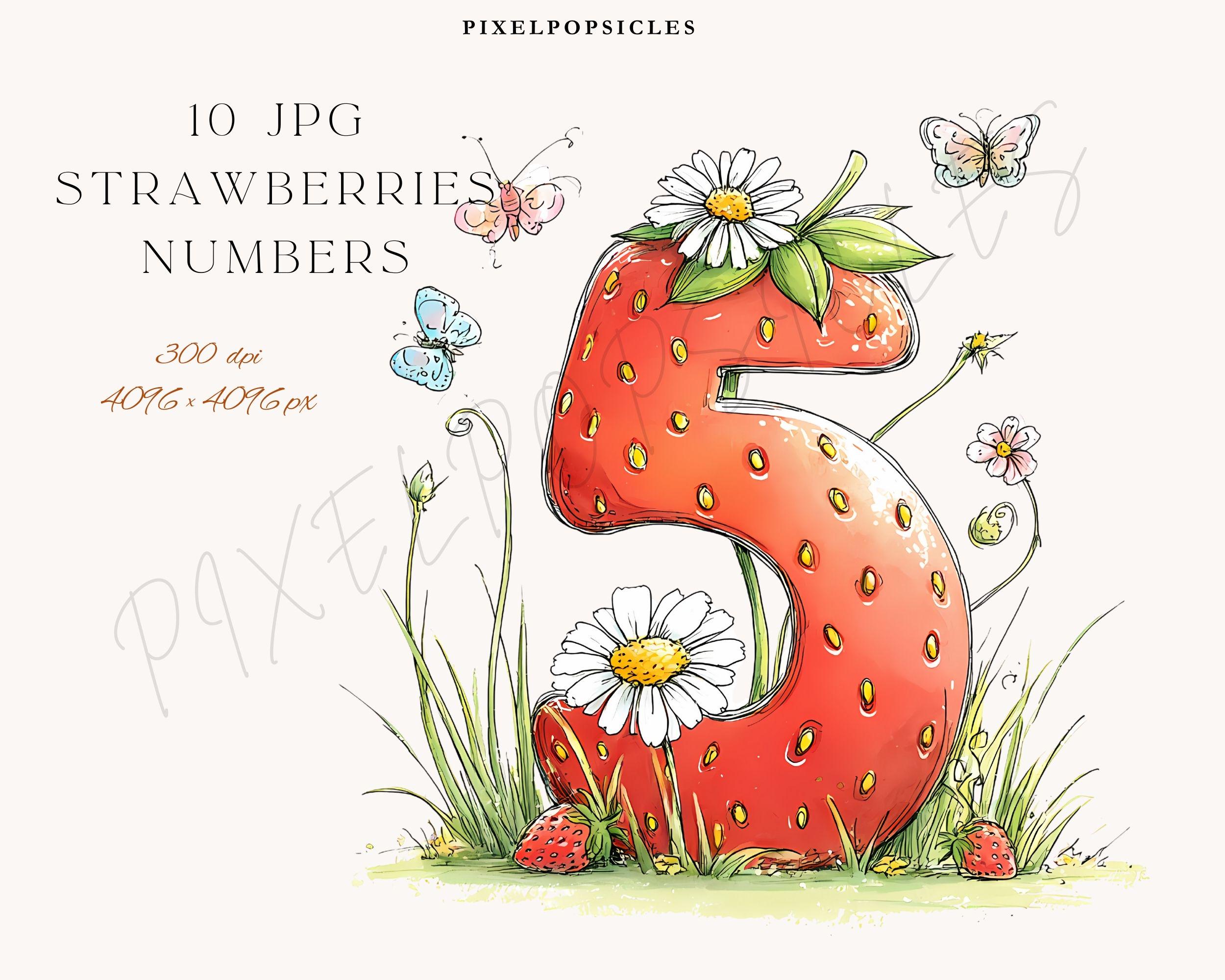 Strawberry Number Png - Etsy