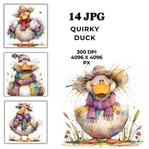 Whimsical Duck Clipart: Fun Cartoon Illustrations (Digital Download)