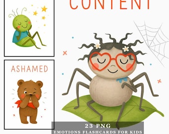 Emotions Flashcards for Kids: SEL Mindfulness Feeling Cards (Printable png Digital Download #