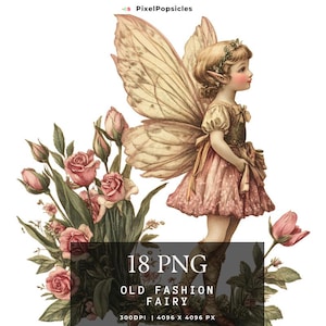 Aquarell Fee Clipart: Floral PNG Bündel (digitaler Download)