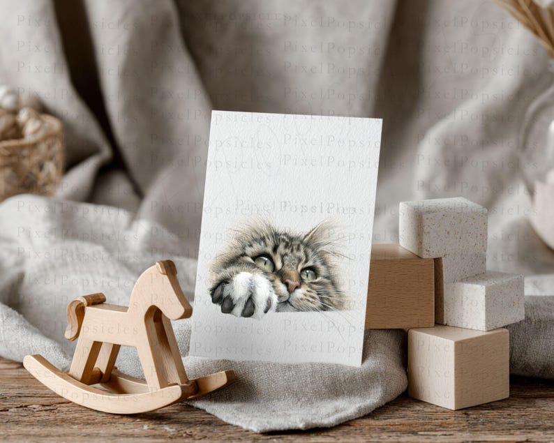 Cat Clipart Bundle | 12 Watercolor Cat PNG | Transparent Background image 10