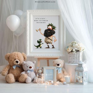 Imágenes prediseñadas divertidas de neandertales: ilustraciones de cavernícolas peculiares (descarga digital) 1# imagen 6