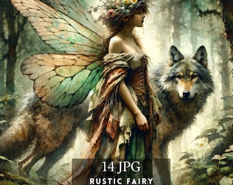 Clipart di fate ad acquerello: immagini JPG fantasy