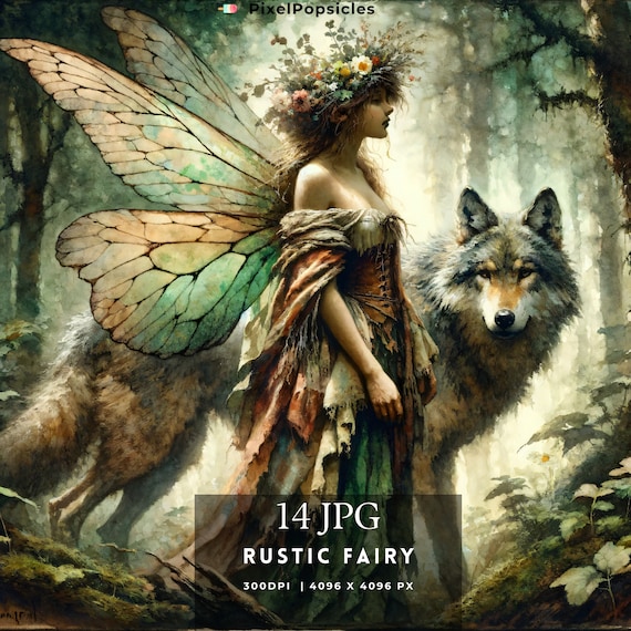 Watercolor Fairy Clipart: Fantasy Jpg Images (Digital Download)