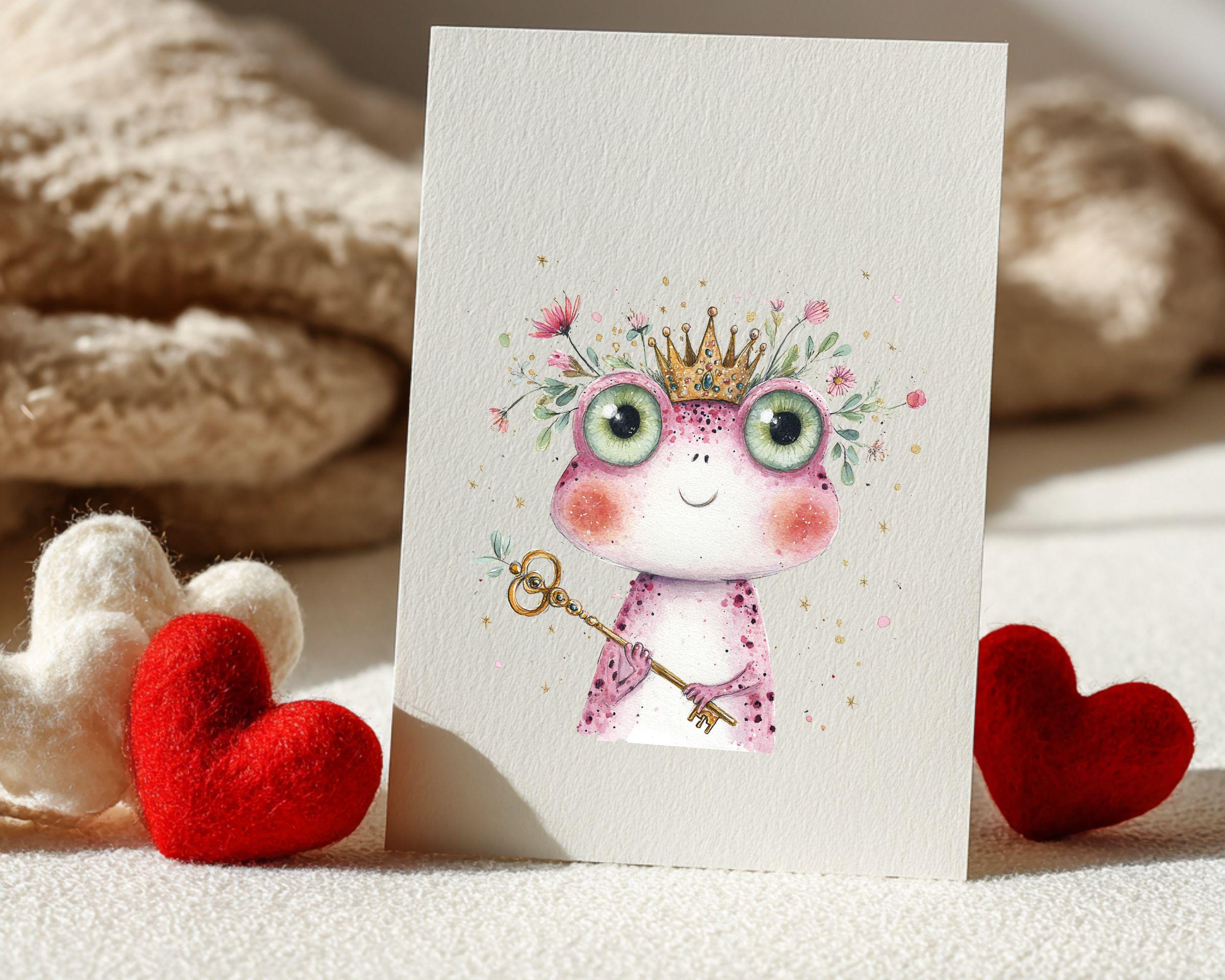 Pink Frog Clipart PNG | Watercolor Frogs | Pink Floral Fairy Style ...
