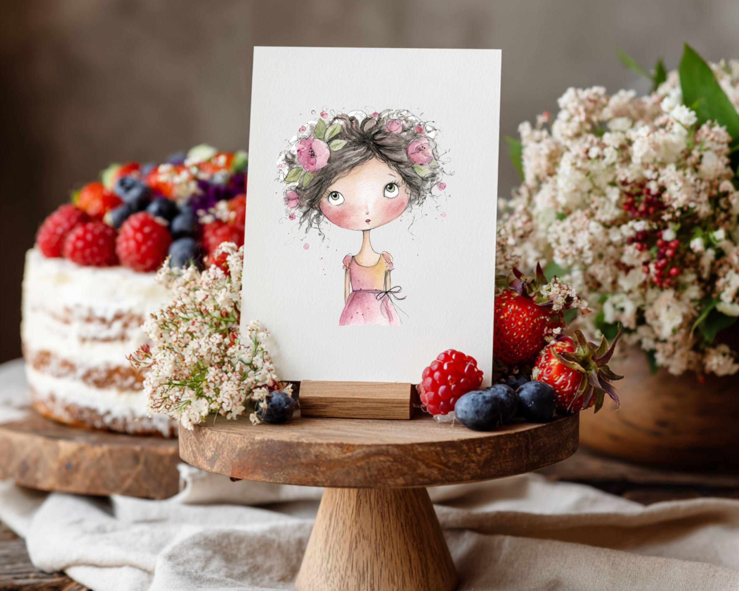 Flowers Girl Clipart Set Watercolor Flower Girls With Floral Hair ...