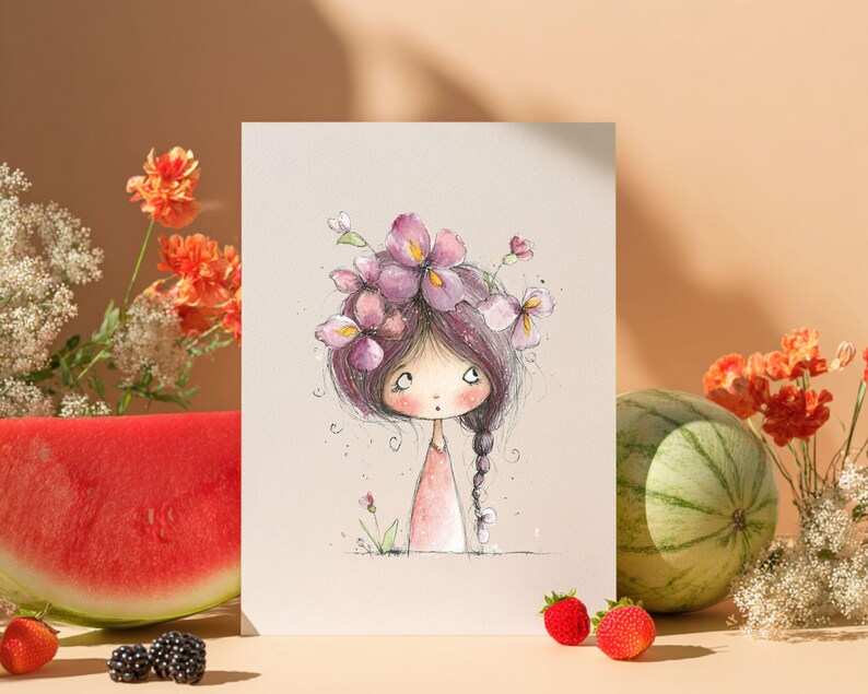 Flowers Girl Clipart Set Watercolor Flower Girls With Floral Hair ...