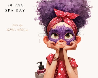Spa Day Watercolor Clipart: Relaxing Self-Care PNG (Digital Download) 1#
