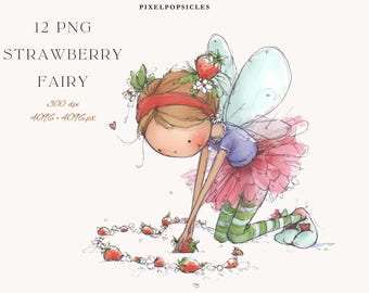 Sweet Fairy Clipart Set – Whimsical Watercolor Fairy Illustrations PNG 1#