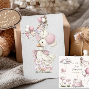 Silly Goose Clipart Set – 17 PNG Illustrations, Funny Goose Graphics, Instant Download 1# image 2