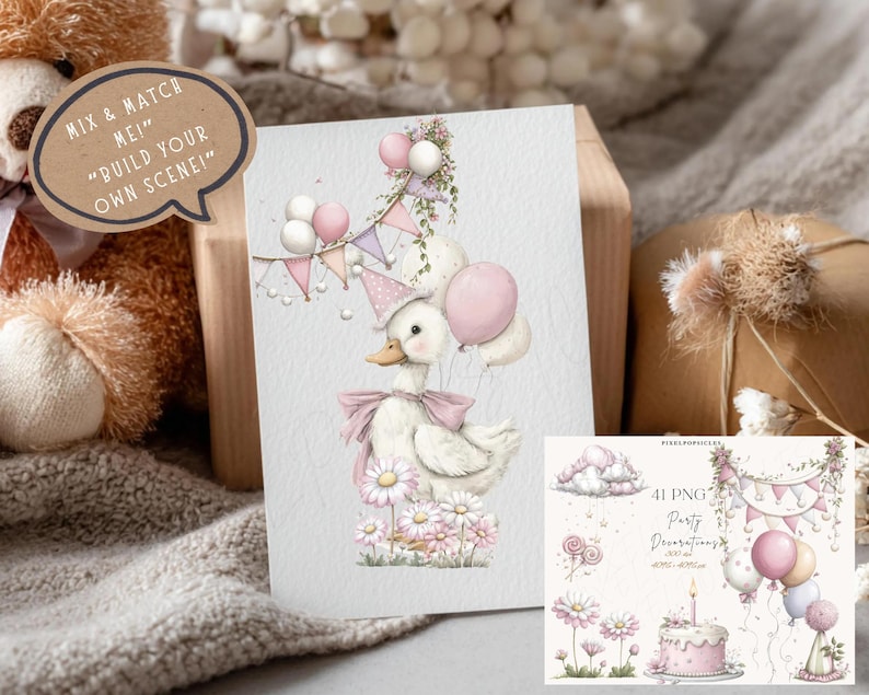 Silly Goose Clipart Set – 17 PNG Illustrations, Funny Goose Graphics, Instant Download 1# image 2