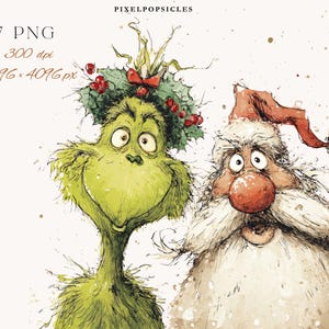 Festive Christmas Clipart Bundle: PNG Illustrations (Digital Download)