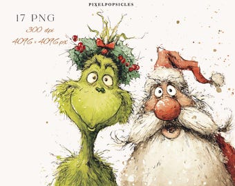 Festive Christmas Clipart Bundle: PNG Illustrations (Digital Download)