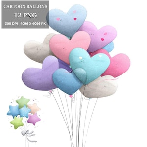 Birthday Balloons Clipart  Festive Digital Illustrations for Greeting Cards, Party Invitations, Decorations, Scrapbooking  Creative Projects